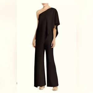 Ralph Lauren, size 6, black, one-shoulder draped jumpsuit